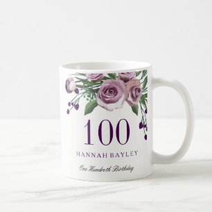 Pruim Paarse Roos 100ste Verjaardagscadeau Koffiemok
