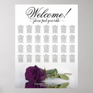 Pruim Paarse Roos 28 Tafel Trouw Stoelenplattegron Poster
