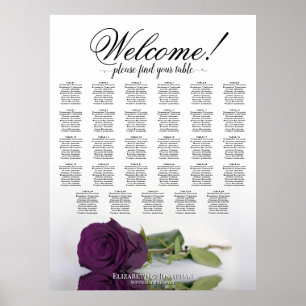 Pruim Paarse Roos 29 Tafel Trouw Stoelenplattegron Poster