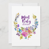 Pruim Paarse Roze & Blauwe Bloemen Slurpen en Kijk Kaart (Achterkant)