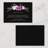 Pruim Paarse roze bloemenbruiloft receptie Informatiekaartje (Voorkant / Achterkant)