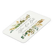 Pruim paarse, roze, bordeaux + gouden bloemenbruil magneet (Linkerzijde)