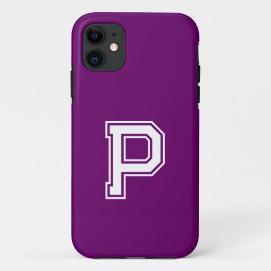 Pruim Paarse Stevige Kleur | Minimalistisch monogr Case-Mate iPhone Case (Achterkant)