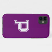 Pruim Paarse Stevige Kleur | Minimalistisch monogr Case-Mate iPhone Case (Achterkant (horizontaal))