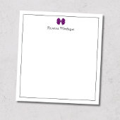 Pruim Paarse Strik Rand Script Aangepaste Naam Scr Notitieblok