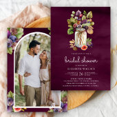 Pruim Paarse Vijg Mason Pot Bruiloftsshower Foto Kaart