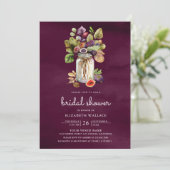 Pruim Paarse Vijg Mason Pot Bruiloftsshower Foto Kaart (Staand voorkant)