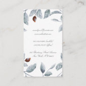 Pruim Paarse Waterverf Bloemen Boeket Elegant Visitekaartje (Achterkant)