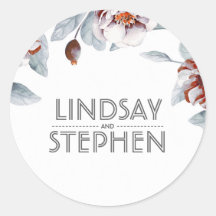 Pruim Paarse Waterverf Bloemen Elegante bruiloft