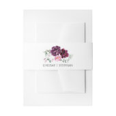 Pruim Paarse Waterverf Bloemen Elegante bruiloft Uitnodigingen Wikkel (Voorkant Voorbeeld)