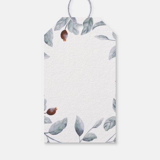 Pruim Paarse Waterverf Flowers Elegant Boho Cadeaulabel (Achterkant)