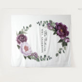 Pruim Pioenrozen Romantisch Bloemstuk Bruidsdecora Wandkleed (Voorkant (horizontaal))