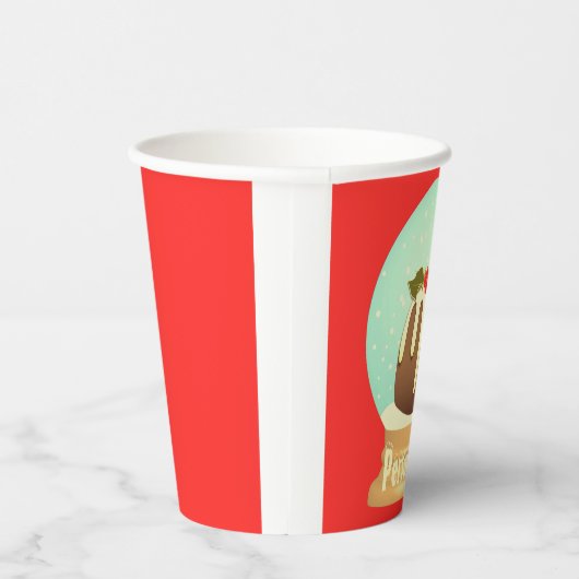 Pruim pudding sneeuwbol winter cake rood groen  papieren bekers (Rechts)