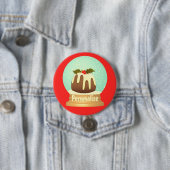 Pruim pudding sneeuwbol winter cake rood groen ronde button 7,6 cm (In situ)