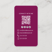 Pruim QR Code Foto Connect Modern Minimaal Visitekaartje (Achterkant)