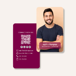 Pruim QR Code Foto Connect Modern Minimaal Visitekaartje