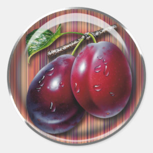Pruim Ronde Sticker