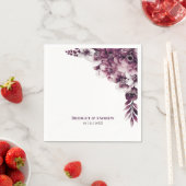 Pruim roze bloemenbruiloft servet (Insitu)