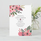 Pruim roze en goud bloemig Vrijgezellenfeest Kaart (Staand voorkant)