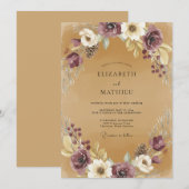 Pruim Rustieke Bos Bruiloft Kaart (Voorkant / Achterkant)