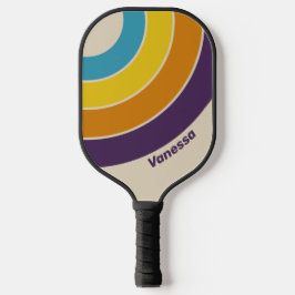 Pruim Stof Regenboog Cirkel Streep met Naam Pickleball Paddle