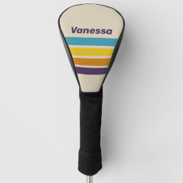 Pruim Stof Regenboog Over Strepen met Naam Golfheadcover