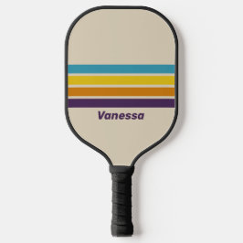 Pruim Stof Regenboog Over Strepen met Naam Pickleball Paddle