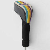 Pruim Stof Regenboog Speld Gestreeptd met Naam Golfheadcover (Schuin)