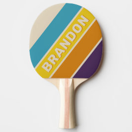 Pruim Stof Regenboog Vet Gestreept met Naam Tafeltennisbatje