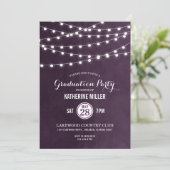 Pruim String Lights Graduation Party Uitnodiging (Staand voorkant)