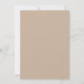 Pruim Taupe Bladerige Bruiloft Kaart (Achterkant)