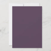 Pruim Turquoise Lila Eucalyptus Bruiloft Kaart (Achterkant)