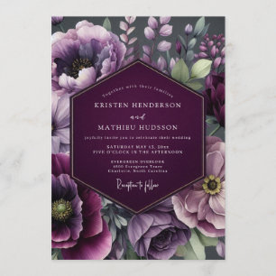 Pruim Twilight Bloom Bruiloft Kaart