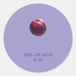 Pruim Valentines Ronde Sticker