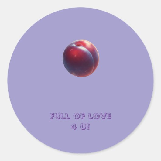 Pruim Valentines Ronde Sticker (Voorkant)