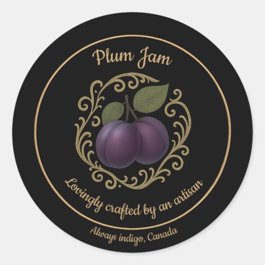 Pruim Velvet – Gourmet Jam Etiket (Voorkant)