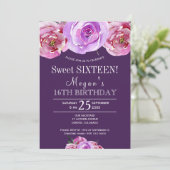 Pruim violet roze pioenrozen chic bloemenzoet zest kaart (Staand voorkant)