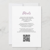 Pruim Waterverf Bloemendecor Navyblauw QR Code Tro Kaart (Achterkant)