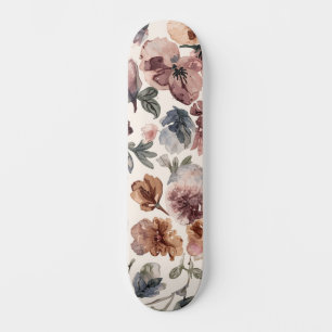 Pruim Wilde Bloem Waterverf Droevig Botanische Tui Persoonlijk Skateboard