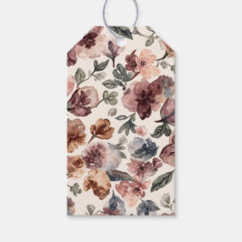 Pruim Wilde Bloem Waterverf Droevige Botanische Tu Cadeaulabel