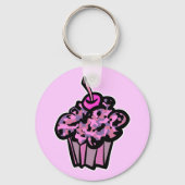 pruimedanten en kamouflage cupcake sleutelhanger (Voorkant)