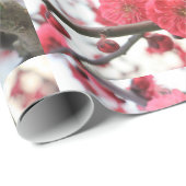 pruimen bloesem roze bloemen 2 verpakkingspapier cadeaupapier (Rol Hoek)