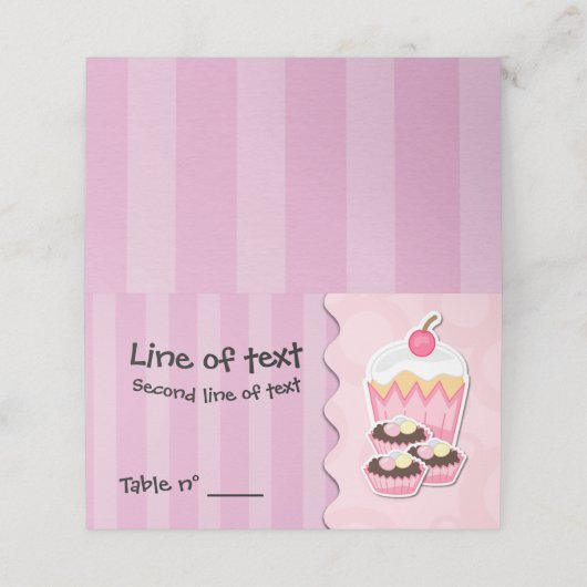 Pruimen en snoepgoed plaatskaartje (Buitenkant ongevouwen)