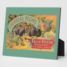 pruimen fruitlabel tafelblad fotoplaat