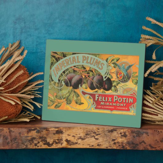  pruimen fruitlabel tafelblad fotoplaat (Zijkant)