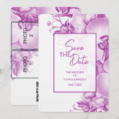 Pruimen Huwelijk Save the Date Vier Foto's & QR Co (Voorkant / Achterkant)