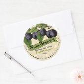 pruimen jam bewaart huisbliksetiket ronde sticker (Envelop)