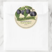 pruimen jam bewaart huisbliksetiket ronde sticker (Tas)