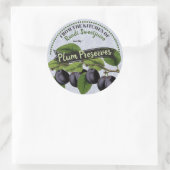  pruimen jam bewaart huisbliksetiket ronde sticker (Tas)