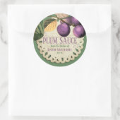  pruimen jam bewaart huisbliksetiket ronde sticker (Tas)